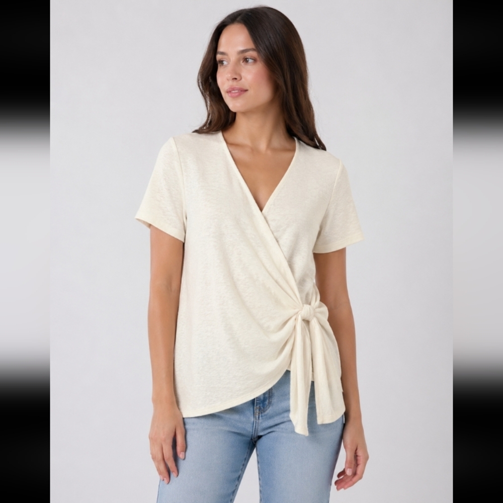TIME AND TRU Criss Cross Wrap Tie Top M 8-10